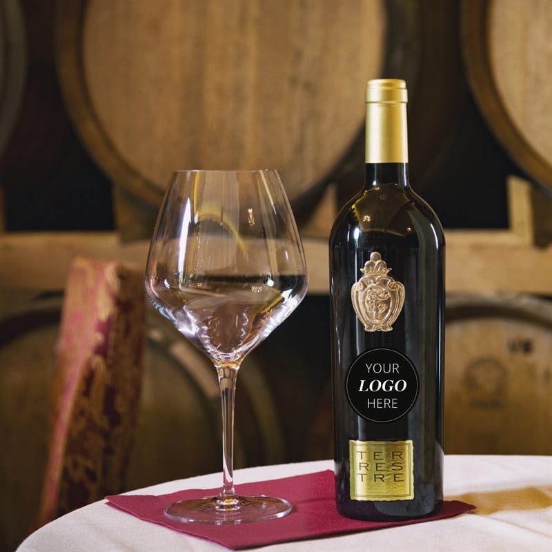 Personalized  Bottles  - Your Company Logo on Customized Wine Label + Torciano Limited Edition Terrestre Wine
